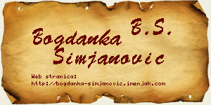Bogdanka Simjanović vizit kartica